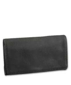 Feinschnitt-Tasche Kunstleder grau, 15 x 9 cm