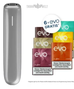 Ploom Aura Lunar Silver + gratis EVO Sticks