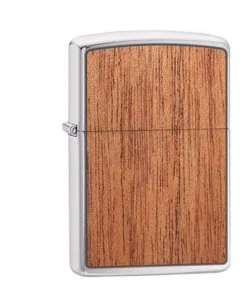 Zippo Chrom gebürstet Woodchuck Mahagoni Emblem