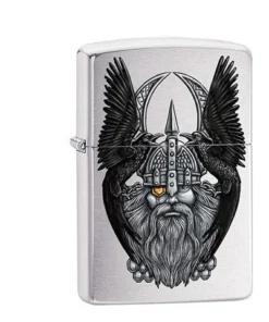 Zippo Chrom gebürstet Odin with Raven