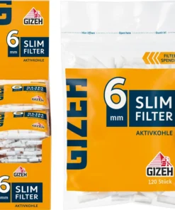 Gizeh Slim Filter Aktivkohle 6 mm 20 x 120 Stück