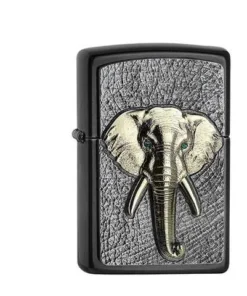 Zippo Gray Dusk Elephant Tri-Color Emblem mit Swarowskisteine