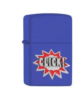 Zippo Royal Blau matt Click! Emblem