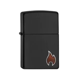 Zippo Schwarz matt Little Flame Epoxy Emblem