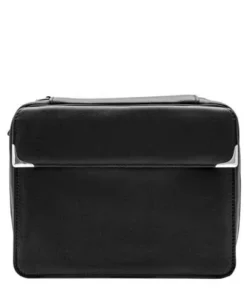 Pfeifentasche Wess Silverline Metislamm-Leder in schwarz, 5er