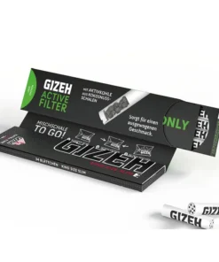 1 Stück Gizeh Black King Size Slim + Active Filter Black 6mm, 34 Blatt + 16 Tips
