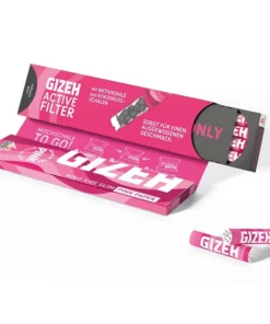 1 Stück Gizeh Pink King Size Slim + Active Filter Pink 6mm, 34 Blatt + 16 Tips
