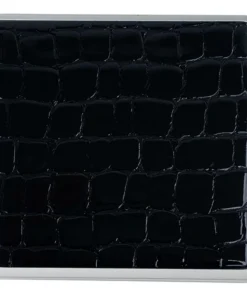 Metall Etui mit lederimitat Krokodilleder Optik