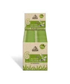 20 Stück Gizeh Hanf Active Filter mit Kokoskohle 6 mm – 10 Filter
