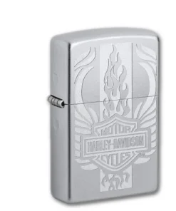 Zippo Chrom satiniert Harley Davidson Logo Flame