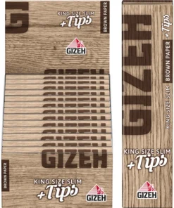 Gizeh Brown King Size Slim 26 x 34 Blatt + Tips