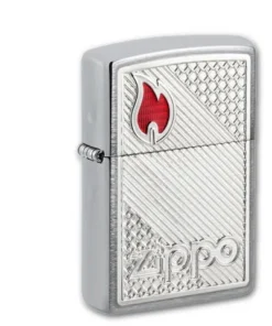 Zippo Chrom gebürstet Tiles Emblem