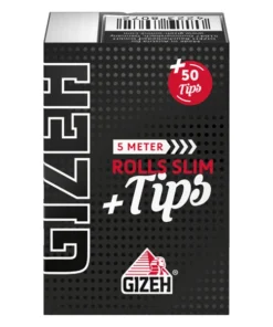 Gizeh Blättchen Black Rolls Slim 5 m Tips