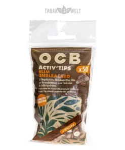 OCB Activ’Tips Slim Unbleached 7 mm 50 Stück Limited Edition