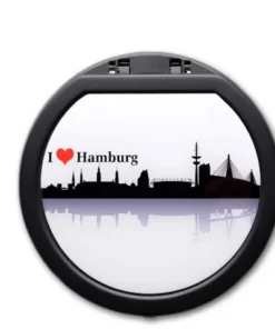Hamburg Metallaschenbecher Atomic mit Deckel
