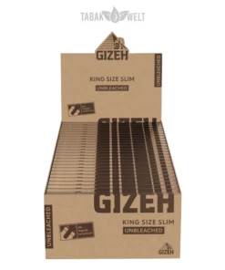 Gizeh Blättchen Unbleached King Size Slim Box 50 x 34 Blatt