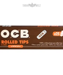 OCB Rolled Tips Virgin Unbleached 6,5 mm 25 Stück