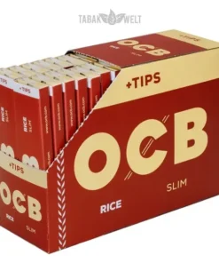 OCB Blättchen Rice Slim Tips Box 32 x 32 Blatt