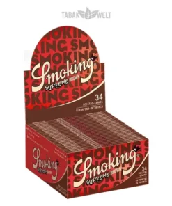 Smoking Supreme Brown Blättchen King Size 50 x 34 Blatt Box
