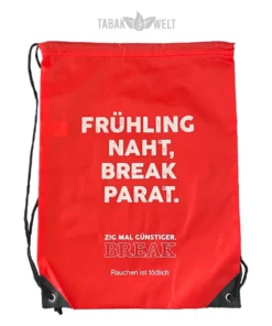 Break Rucksackbeutel Rot mit weißer Schrift