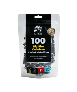 Kailar schwarz, Big Size, 100er Pack, Ø 9mm, Aktivkohlefilter