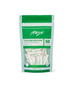 PURIZE, 50er Pack., Xtra Slim Size long White, 6 mm, Aktivkohlefilter