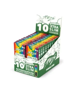 PURIZE „10 Purize“ Rainbow; Xtra Slim Size; Aktivkohlefilter, 10 Filter