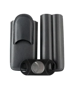 Set Etui & Zigarrenschneider für Zigarren; schwarz