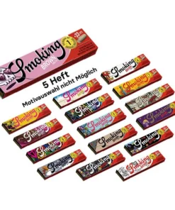 5 Stück Smoking King Size Brown, Creators, je 33 Blatt + Tips