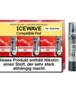 ICEWAVE 3 in 1 Pod – Watermelon Ice (Wassermelone, Eis) – 20mg – 3er Set
