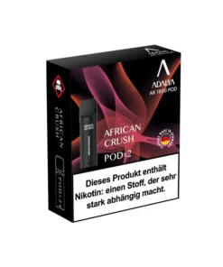 Adalya Alpha Pod – African Crush (Blaubeere, Kiwi, Pfirsich, Mango, Traube, Minze, Kaktus) – 20mg – 2er Set