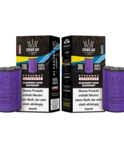 Pods (1x links & 1x rechts) – Al Fakher 30K Hyper Max – Advanced – Big Puffs – Blueberry Sour Raspberry (Blau- u. saure Himbeere)