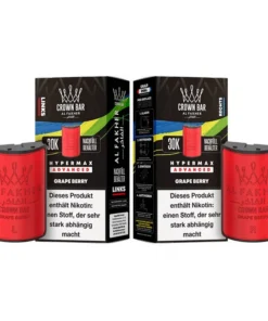 Pods (1x links & 1x rechts) – Al Fakher 30K Hyper Max – Advanced – Big Puffs – Grape Berry (Traube, Beeren)