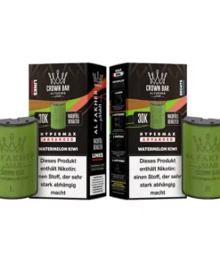 Pods (1x links & 1x rechts) – Al Fakher 30K Hyper Max – Advanced – Big Puffs – Watermelon Kiwi (Wassermelone, Kiwi)
