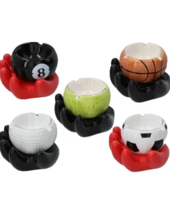 Aschenbecher „Hand mit Ball“ 8×7 cm, 5-fach sortiert, einzeln