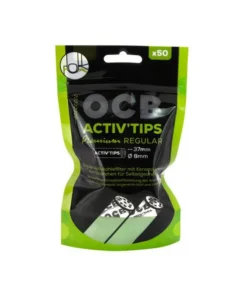 OCB Filter Tips R egular – Aktivkohlefilter; Ø 8 mm; 50 Stück