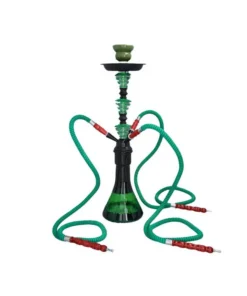 Shisha „Eldoro“ grün-schwarz matt, 54 cm, 3 Schläuche