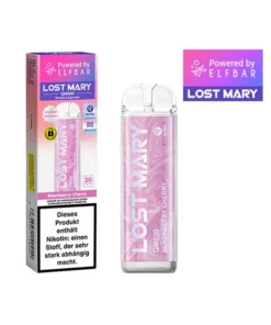 Lost Mary QM600 Crystal Edition – Blackberry Cherry (Brombeere, Kirsche) – Vape – 20mg – 600 Züge