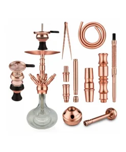 Shisha „Hero 2“; roségold; mit Steinkopf; ca. 52 cm; 4 Anschlüsse