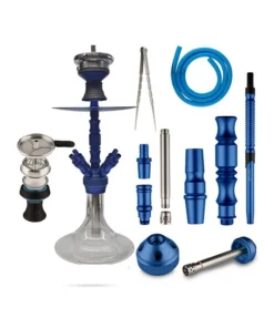 Shisha „Hero 2“; türkis; mit Steinkopf; ca. 52 cm; 4 Anschlüsse