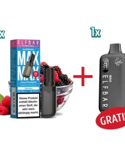 AKTION – 1x ELBAR Max Pod – Triple Berry + 1x ELFBAR Max Basisgerät – black GRATIS