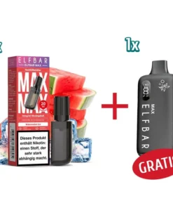 AKTION – 1x ELBAR Max Pod – Watermelon Ice + 1x ELFBAR Max Basisgerät – black GRATIS