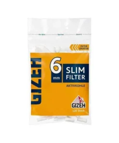 GIZEH Slim Aktivkohle Filter 6mm Zigarettenfilter 120 Stück