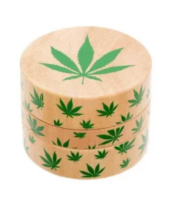 Atomic Holz Grinder 60mm mit 3 Teilen im Marihuana Design