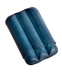 Elie Bleu Wide Blue Patina Etui für 3 Zigarren