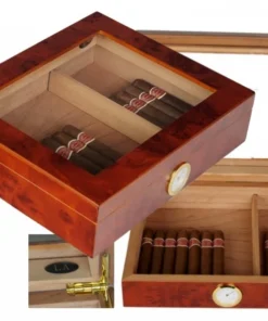 LA Amboina Maser Finish Humidor Kristallglas V-240 Polymerbefeuchter