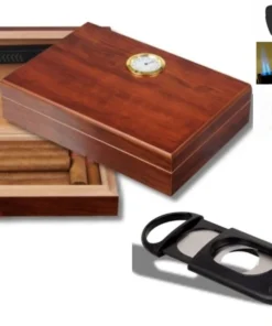 Humidor – Geschenkset Polymerbefeuchter, Cutter, Feuerzeug