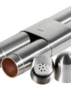 Adorini 2er Zigarrenetui Stahl – Satin/Zeder