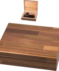 Humidor-Set braun für ca. 25 Cigarren Cigarrenascher, Abschneider, AP-Humidifer