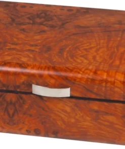 Humidor Wurzelholzdekor Ulme matt Polymeerbefeuchter für 30 Zigarren